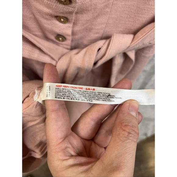 Free People Dress Women's S Pink Coquette Sheath Mini Open Back Lined Cotton NWT - Picture 7 of 10